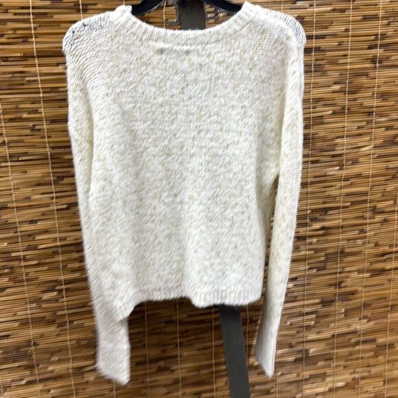 Calvin Klein Jeans Women's Crewneck Long-Sleeve Lurex Sweater - Mascarpone / Gol - Picture 3 of 3